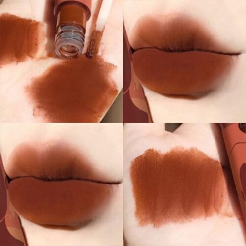 6 Colors Velvet Matte Lipstick Long Lasting Waterproof Milk Tea Color Lip Glaze Red Lip Gloss Korean Cosmetics Makeup TSLM1