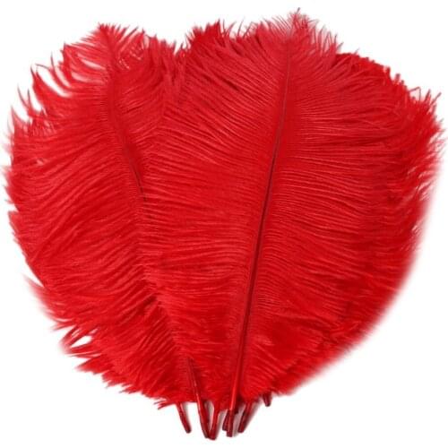 Free shipping 500pcs Red ostrich drab feather 16-18inch / 40-45cm For Christmas party,Birthday,wedding decorations Natural Plume