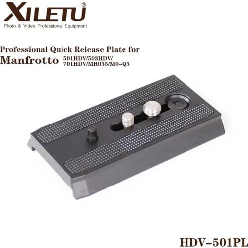 XILETU HDV-501PL 2 PCS Rapid Sliding Mounting Bracket Quick Release Plate For Manfrotto 501HDV 503HDV 701HDV MH055M0-Q5