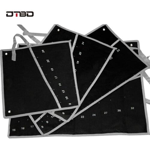 DTBD Practical Canvas Tool Bag Wrench Tool Roll Up Foldable Spanner Organizer Pouch Case Hand Tool Storage Bag