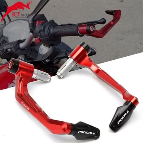 For DUCATI 899 959 1199 1299 Panigale / S/ Tricolor CNC Handlebar Handle grips Bar Ends + Brake Clutch Levers Guard Protector