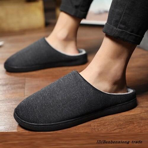 Winter Warm Slippers Men Home Floor Slipper Soft Plush Anti Slip Lovers Indoor Shoes Ladies Floor Cotton Slides Zapatilla Mujer