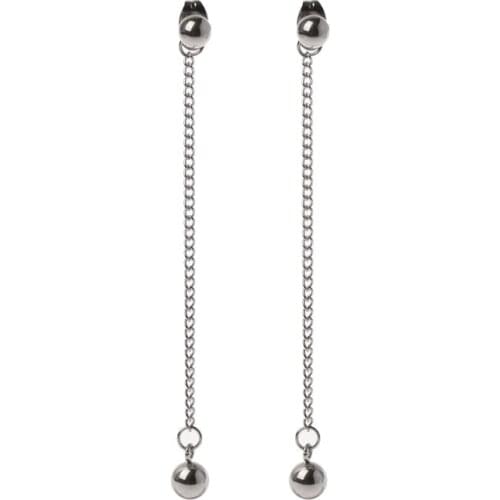 Elegant Stainless Steel Long Tassel Chain Dangle Drop Earrings KPOP Boy Jewelry