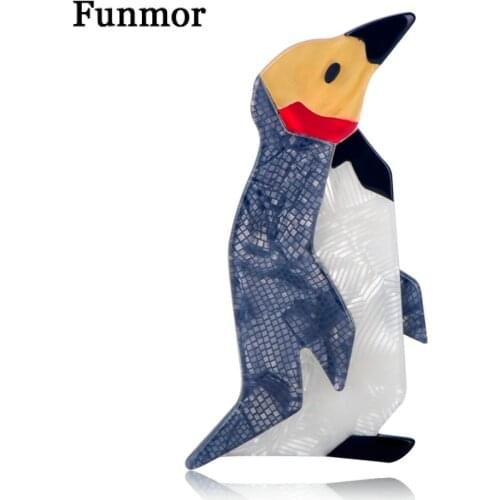 Funmor Kawaii Penguin Acrylic Shape Brooches For Women Kids Gift Animal Brooch Badge Handmade limited edition Bag Hat Decoration