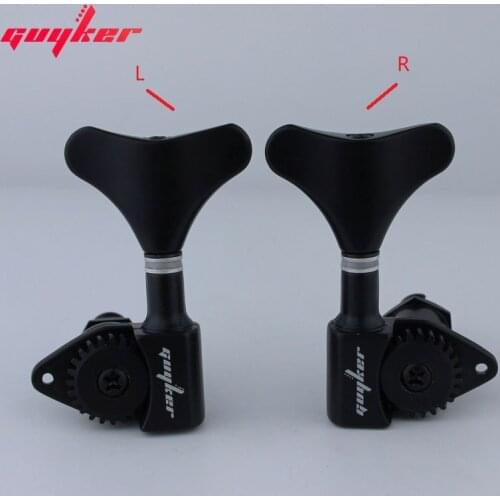 Guyker Bass Tuners1:24 Ratio Open Gear Tuning Key Pegs Machine Head Replacement for Electric Jazz Precision Instruments - Black