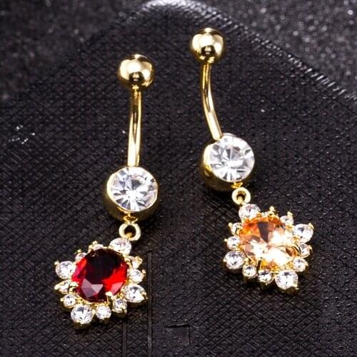 Western style Stainless Steel Crystal Belly Button Rings Piercings Gem Nombril Sexy Ombligo Piercings Navel Earring Piercing