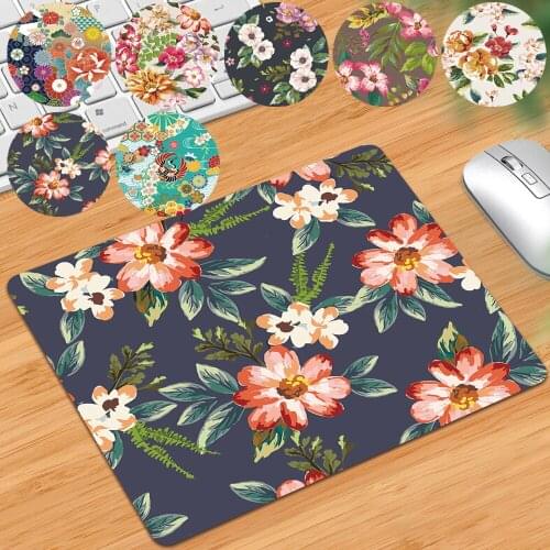 Mouse Pad Gaming Gamer Mouse Pad Flower Pattern Series Mouse Pad Small Waterproof Office Laptop Desk Pad Gaming Accessories