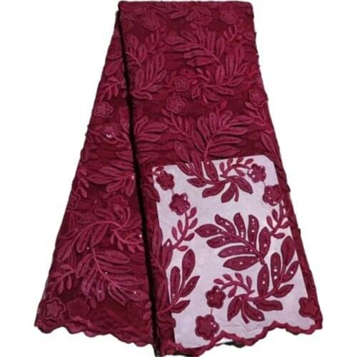 Red Nigerian Wedding Tulle Lace High Quality 2021 sky blue African French Net Mesh Fabric with Coloful Small Sequin Fabircs