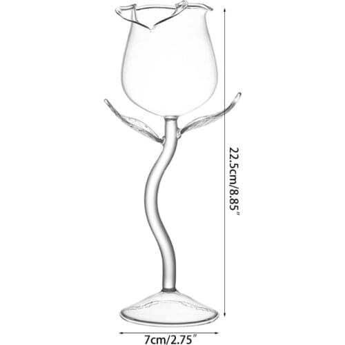 Fancy Red Wine Goblet Wine Cocktail Glasses 100ml Rose Flower Shape Wine Glass P