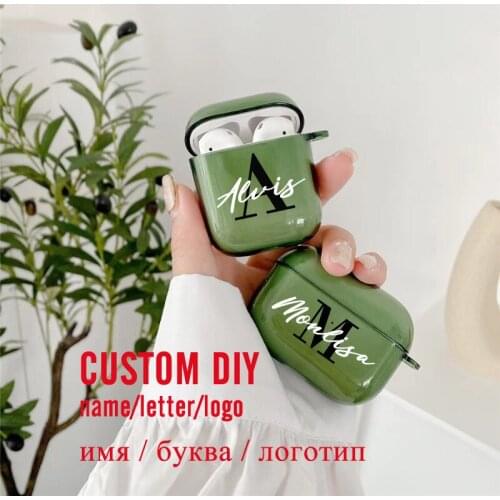 Personalized Name Letters Soft Luxury Silicone Case for Air Pods Case for Bluetooth Wireless Airpod pro Cover DIY Customized Hot