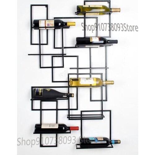 Red Wine Rack Wall Hanging Iron Art Creative Hanging Home Wine Cabinet Chateau Modern Wine Rack Bar Display Rack