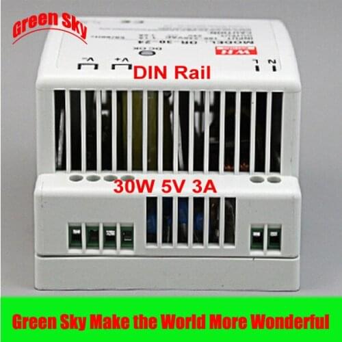 New Arrival High Quality DIN Rail Voltage Transformer LED Display 30W 5VDC Single Output 3a led driver