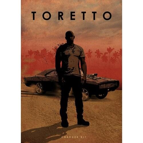 Various movie protagonist man and car retro poster wall decor painting living room Home Decor Quality Canvas Art Decor A805