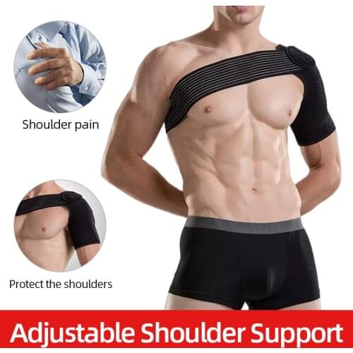 Adjustable Sports Single Shoulder Bandage Belt Arm Joint Pain Injury Shoulder Strap Guard Wrap Brace Protective Gear