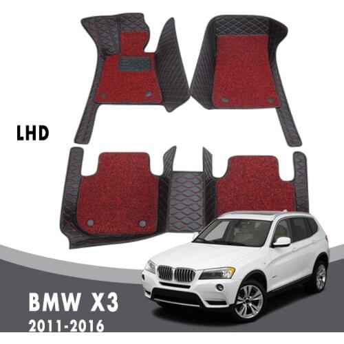 Luxury Double Layer Wire Loop Carpets Car Floor Mats For BMW X3 2016 2015 2014 2013 2012 2011 Accessories Protector Covers Rugs