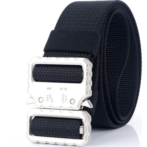 Luxury Mens Tactical Belt For Jeans Pants Military Nylon Belt Metal Buckle Outdoor Training Belts High Quality Canvas Strap Gift