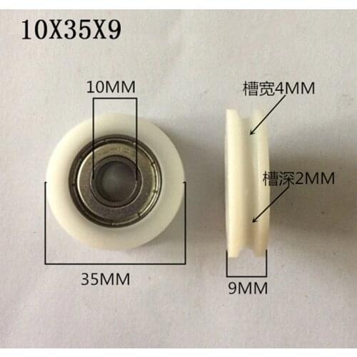 Sliding Furniture or window rollers/wheels/pulleys groove U, bearing inner 10mm,.wheels diameter 35mm,thickness 9mm. 10pcs/lot