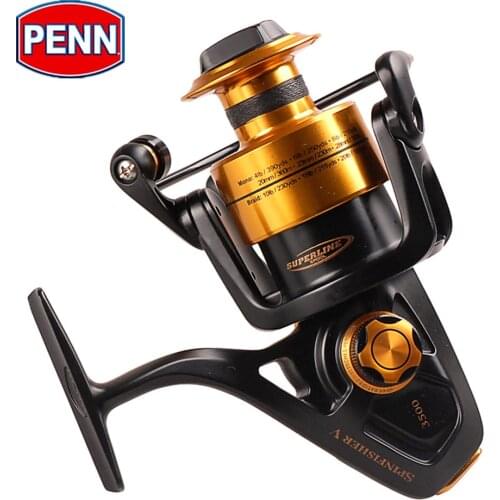 PENN SPINFISHER V SSV 3500-10500 Size Spinning Fishing Reel 18LB/8kg Drag 6BB Full Metal Body HT-100 Drag Moulinet Peche Reel