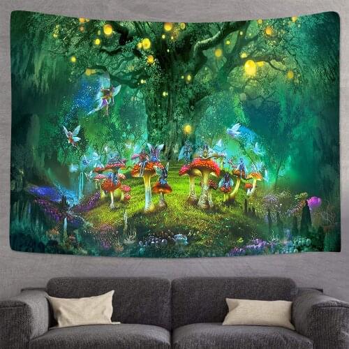 Boho Decoration Home Decor Psychedelic Tree Tapestry Mandala Wall Hanging Mandala Macrame Hippie Tapestries Decoration Mural