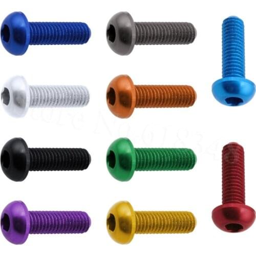 10-Pack M3x10mm Hex Socket Screws Round Head Aluminum Anodized for FPV RC Drone Quadcopter Replacement Parts Colourful