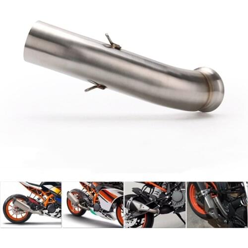 For KTM 125 250 390 Duke 2017-2021 Exhaust Pipe Motorcycle Mid Link Tube Reserve Catalyst Slip On 51MM Muffler Escape Steel