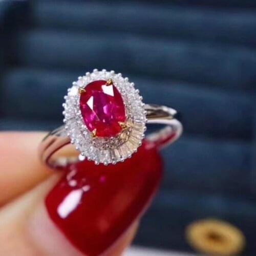 Top Quality Natural and Real Ruby Ring Gemstone Wedding Engagement Rings for Women Fine Jewelry Gift Wholesale