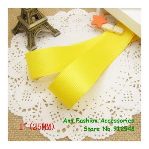 1" (25mm) yellow Solid Grosgrain Ribbon,lwd2515