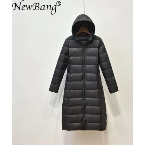 NewBang Brand Women Long Down Coat Female Lightweight Duck Down Jacket For Women Feathers Coat Winter Windbreaker Warm Parka