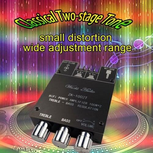 ZK-1002T TPA3116D2 Bluetooth 5.0 Subwoofer Amplifier Board 2X100W 2.0 Channel High Power o Stereo Amplifier Board