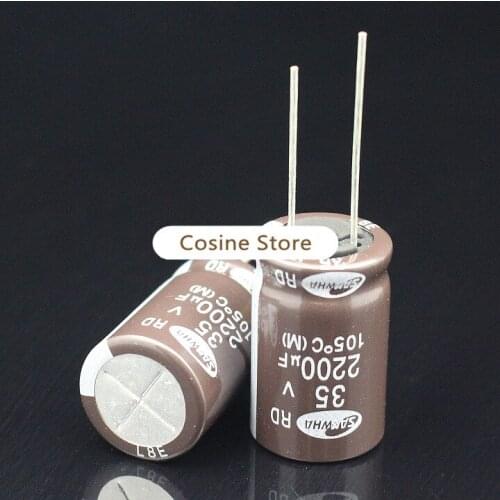 10pieces/lot 2200UF 35V Electrolytic Capacitor SAMWHA 35V 2200UF RD Series 16X25mm