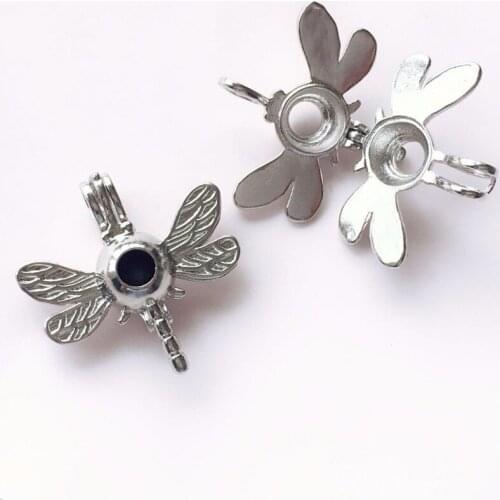 10pc Locket essential oil dragonfly felt ball diffuser cage filigree hollow hollow necklace ladies gift heart shape