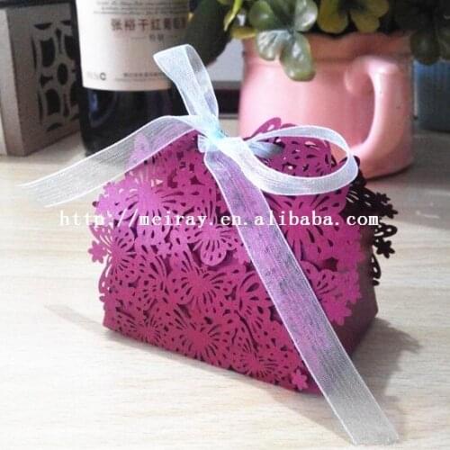 30pcs/lot Romantic Wedding favors Decor Butterfly DIY Candy Cookie Gift Boxes Wedding Party Candy Box with Ribbon
