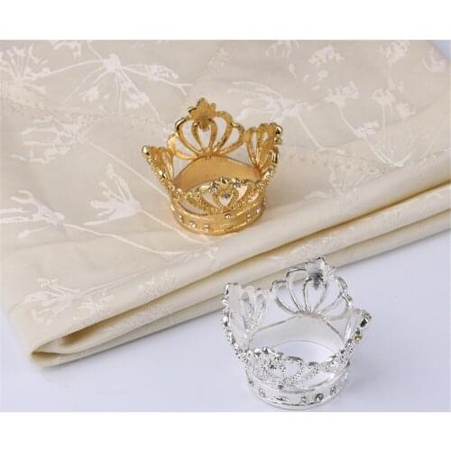 4PCS alloy diamond crown napkin buckle gold napkin ring Hotel home decoration napkin ring gold / silver