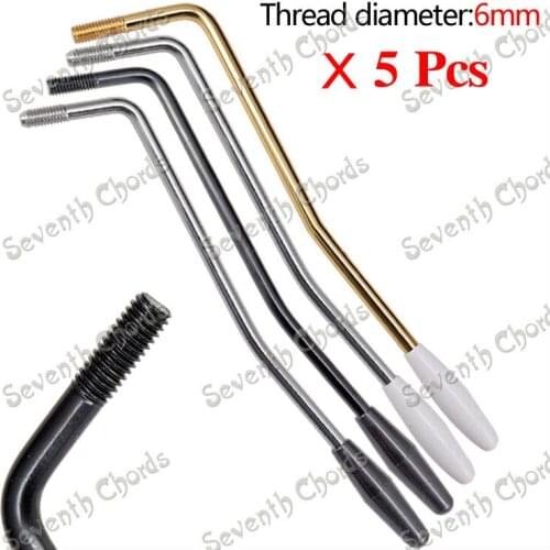 5 Pcs Thread Diameter 6mm (M6) Tremolo Bridge Arm Whammy Bar For ST Style Electric Guitar - Chrome - Black - Gold for choos
