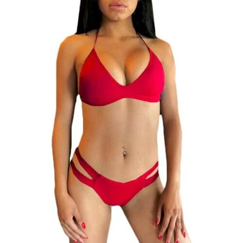 High Waist Bikinis Swimsuits Push Up Swimwear Women Strap Bathing Suit Women Solid Biquini 2020 New Beachwear Bikini Set