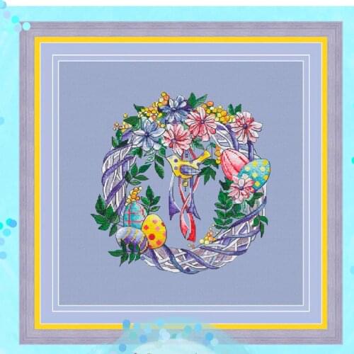 ZZ1712 DIY Homefun Cross Stitch Kit Packages Counted Cross-Stitching Kits New NOT PRINTED Cross stich Painting Christmas Wreath