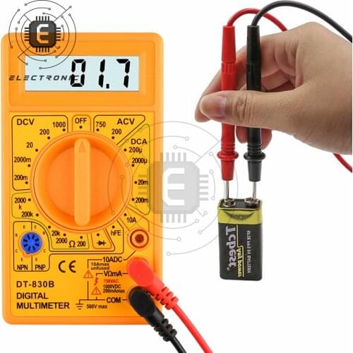 1SET LCD Digital Multimeter AC/DC 750/1000V Digital Mini Multimeter probe For Voltmeter Ammeter Ohm Tester Meter Voltage Current