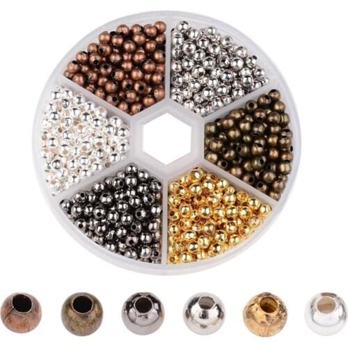Diy Jewelry Handmade Findings Metal Iron Spacer Beads For Beaded Bracelets Pendant Jewelry Making,6 colors mixed