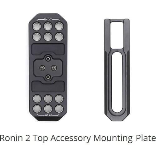 DJI Ronin 2 Top Accessory Mounting Plate attach it to the Ronin 2 gimbal The mounting plate’s 1/4"-20 mounting holes