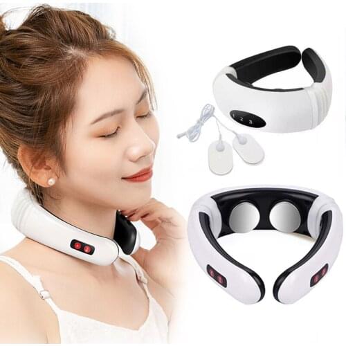 Electric Neck Massager Acupuncture Neckology Intelligent Neck Massager Pulse Heating Therapy Pain Cervical Massage Collar Health