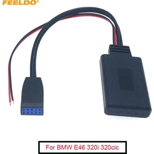 FEELDO Car Audio Wireless 10pin Bluetooth Module Receiver AUX Adapter For BMW E46 3-SERIES CD Stereo Radio Bluetooth AUX Cable