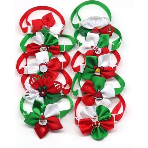 50pcs Dog Bow Tie Christmas Dogs Accessories Pet Dog Cat Bowtie Collar Christmas Pet Supplies Dog Accessories for small dogs