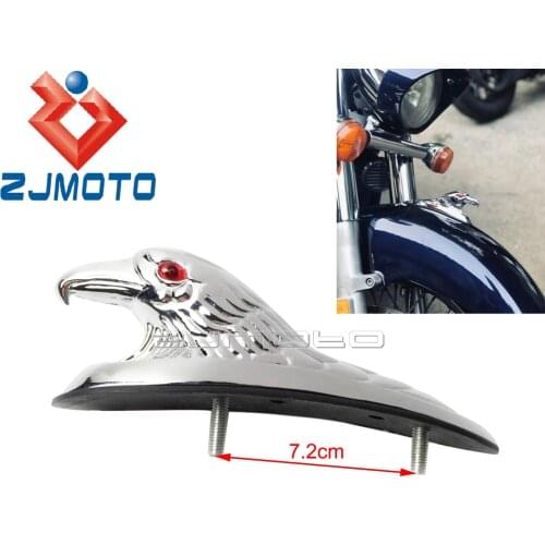 Chrome Motorcycle Eagle Head Fender Ornamental Statue For Honda Yamaha Suzuki Kawasaki Custom Bonnet Mascot Mudguard Decoration