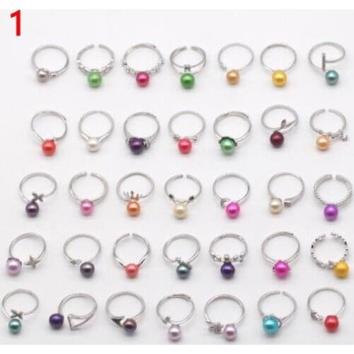 Sterling Sliver Pearl Ring 70 styles ring mounts adjustable fit 6-8mm pearls DIY jewelry wholsale bulk price 10/20/50pcs N2