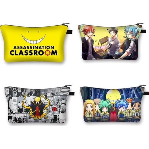 Assassination Classroom Cosmetic Bag Woman Makeup Organizer Bags Ansatsu Kyoushitsu Cosmetic Case Female Toiletry Storage Bag