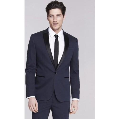 Handsome Groomsmen Peak Lapel Groom Tuxedos Mens Wedding Dress Man Jacket Blazer Prom Dinner (Jacket+Pants+Tie) K109