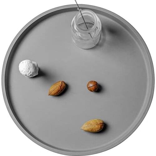 25cm Round Concrete Candle Tray Silicone Mold Candle Tray home Decoration Succulent Potted Plant Tray Mold