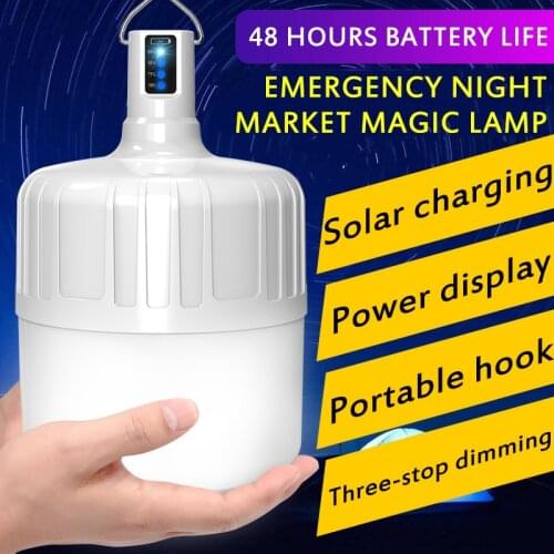 10/14/18LED USB Rechargeable Light Bulb Solar Charging BBQ Hanging Night Camping Emergency Lamp Bulb Lamp Remote Solar Lanterns