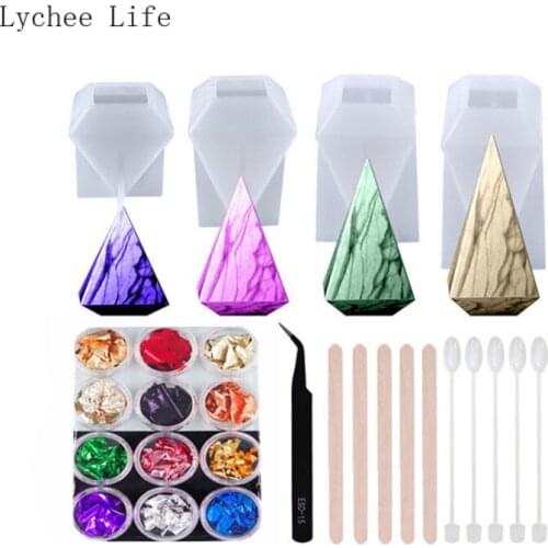 Lychee Life 27Pcs Candle Mold Handmade Aromatherapy Candle Silicone Mold Plaster Candles Mould UV Epoxy Diy Resin Molds