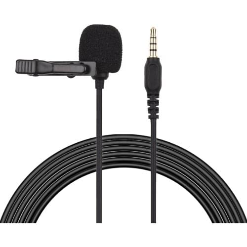 Mini Microphone Lapel Condenser Video Mic 3.5mm TRRS Plug 1.5M Cable with Windscreen Photography Accessories Photo Stduio